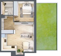 2 pokoje, apartament 44,53 m², parter, oferta nr H6, Nowe Żerniki Bieńkowskiego, Wrocław, Żerniki, Fabryczna, ul. Bieńkowskiego