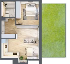 2 pokoje, apartament 44,38 m², parter, oferta nr J6, Nowe Żerniki Bieńkowskiego, Wrocław, Żerniki, Fabryczna, ul. Bieńkowskiego