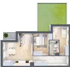 3 pokoje, apartament 59,88 m², parter, oferta nr K2, Nowe Żerniki Bieńkowskiego, Wrocław, Żerniki, Fabryczna, ul. Bieńkowskiego