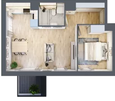 2 pokoje, apartament 42,65 m², piętro 1, oferta nr F6, Nowe Żerniki Bieńkowskiego, Wrocław, Żerniki, Fabryczna, ul. Bieńkowskiego
