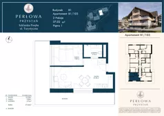 2 pokoje, lokal inwestycyjny 37,02 m², piętro 1, oferta nr B1/103, Perłowa Przystań Szklarska Poręba, Szklarska Poręba, ul. Turystyczna 26a