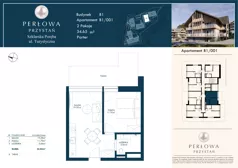 2 pokoje, lokal inwestycyjny 34,65 m², parter, oferta nr B1/001, Perłowa Przystań Szklarska Poręba, Szklarska Poręba, ul. Turystyczna 26a
