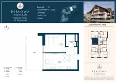 2 pokoje, lokal inwestycyjny 34,65 m², parter, oferta nr B1/005, Perłowa Przystań Szklarska Poręba, Szklarska Poręba, ul. Turystyczna 26a