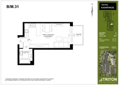 1 pokój, mieszkanie 30,38 m², piętro 2, oferta nr B_M31, Triton Kampinos III, Łomna-Las, ul. Wiśniowa 5