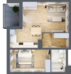 2 pokoje, mieszkanie 50,97 m², piętro 2, oferta nr 16, Nowa Pszczelna, Kraków, Dębniki, Ruczaj, ul. Pszczelna 38