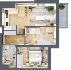 3 pokoje, mieszkanie 50,73 m², parter, oferta nr 5, Nowa Pszczelna, Kraków, Dębniki, Ruczaj, ul. Pszczelna 38