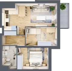 3 pokoje, mieszkanie 51,27 m², piętro 1, oferta nr 12, Nowa Pszczelna, Kraków, Dębniki, Ruczaj, ul. Pszczelna 38