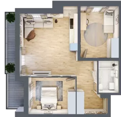 3 pokoje, mieszkanie 59,96 m², piętro 1, oferta nr F-BYD-E1-LM-2_M11, Osiedle Nowe Horyzonty, Bydgoszcz, Bartodzieje, ul. Mała 8,10 / Fordońska 16,18