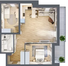 3 pokoje, mieszkanie 60,35 m², piętro 2, oferta nr F-BYD-E1-LM-2_M23, Osiedle Nowe Horyzonty, Bydgoszcz, Bartodzieje, ul. Mała 8,10 / Fordońska 16,18