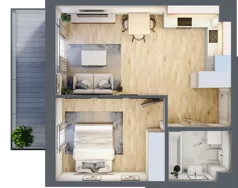 2 pokoje, mieszkanie 40,71 m², piętro 3, oferta nr B43, Mickiewicza, Ciechocinek, ul. Mickiewicza 41B