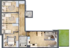 5 pokoi, mieszkanie 86,82 m², parter, oferta nr 11, Osiedle JAR Heweliusza - bud. C, Toruń, Wrzosy, JAR, ul. Jana Keplera 54-56