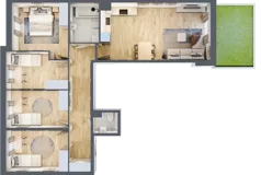 5 pokoi, mieszkanie 86,04 m², parter, oferta nr 34, Osiedle JAR Heweliusza - bud. C, Toruń, Wrzosy, JAR, ul. Jana Keplera 54-56