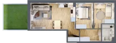 3 pokoje, mieszkanie 54,43 m², parter, oferta nr 45, Osiedle JAR Heweliusza - bud. C, Toruń, Wrzosy, JAR, ul. Jana Keplera 54-56