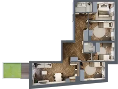 5 pokoi, mieszkanie 81,72 m², piętro 1, oferta nr ONH-C-KLF18-LM1, Osiedle Nowe Horyzonty - etap II, Bydgoszcz, Bartodzieje, ul. Fordońska 16-18