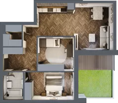 3 pokoje, mieszkanie 61,70 m², piętro 1, oferta nr ONH-C-KLF18-LM2, Osiedle Nowe Horyzonty - etap II, Bydgoszcz, Bartodzieje, ul. Fordońska 16-18