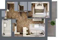 2 pokoje, mieszkanie 40,32 m², piętro 2, oferta nr ONH-C-KLF18-LM12, Osiedle Nowe Horyzonty - etap II, Bydgoszcz, Bartodzieje, ul. Fordońska 16-18