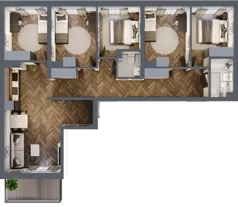 6 pokoi, mieszkanie 99,15 m², piętro 3, oferta nr ONH-C-KLF18-LM24, Osiedle Nowe Horyzonty - etap II, Bydgoszcz, Bartodzieje, ul. Fordońska 16-18