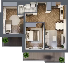3 pokoje, mieszkanie 50,30 m², piętro 5, oferta nr ONH-C-KLF16-LM22, Osiedle Nowe Horyzonty - etap II, Bydgoszcz, Bartodzieje, ul. Fordońska 16-18