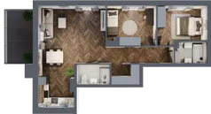 3 pokoje, mieszkanie 64,55 m², piętro 5, oferta nr ONH-C-KLF16-LM23, Osiedle Nowe Horyzonty - etap II, Bydgoszcz, Bartodzieje, ul. Fordońska 16-18