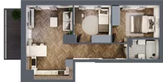 3 pokoje, mieszkanie 47,23 m², piętro 6, oferta nr ONH-C-KLF16-LM27, Osiedle Nowe Horyzonty - etap II, Bydgoszcz, Bartodzieje, ul. Fordońska 16-18