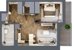 2 pokoje, mieszkanie 40,65 m², piętro 7, oferta nr ONH-C-KLF18-LM52, Osiedle Nowe Horyzonty - etap II, Bydgoszcz, Bartodzieje, ul. Fordońska 16-18