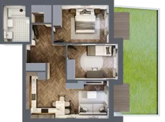3 pokoje, mieszkanie 59,33 m², piętro 1, oferta nr ONH-B-KLM12-LM7, Osiedle Nowe Horyzonty - etap III, Bydgoszcz, Bartodzieje, ul. Mała 12-14