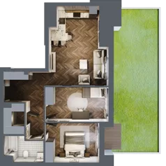 3 pokoje, mieszkanie 67,46 m², piętro 1, oferta nr ONH-B-KLM14-LM5, Osiedle Nowe Horyzonty - etap III, Bydgoszcz, Bartodzieje, ul. Mała 12-14