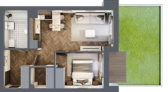 2 pokoje, mieszkanie 41,11 m², piętro 1, oferta nr ONH-B-KLM14-LM11, Osiedle Nowe Horyzonty - etap III, Bydgoszcz, Bartodzieje, ul. Mała 12-14