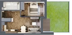 2 pokoje, mieszkanie 41,10 m², piętro 1, oferta nr ONH-B-KLM14-LM12, Osiedle Nowe Horyzonty - etap III, Bydgoszcz, Bartodzieje, ul. Mała 12-14