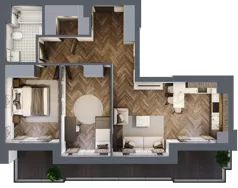 3 pokoje, mieszkanie 65,46 m², piętro 2, oferta nr ONH-B-KLM12-LM9, Osiedle Nowe Horyzonty - etap III, Bydgoszcz, Bartodzieje, ul. Mała 12-14