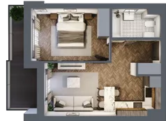 2 pokoje, mieszkanie 35,67 m², piętro 2, oferta nr ONH-B-KLM12-LM13, Osiedle Nowe Horyzonty - etap III, Bydgoszcz, Bartodzieje, ul. Mała 12-14