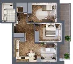 3 pokoje, mieszkanie 59,35 m², piętro 2, oferta nr ONH-B-KLM12-LM16, Osiedle Nowe Horyzonty - etap III, Bydgoszcz, Bartodzieje, ul. Mała 12-14