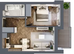 2 pokoje, mieszkanie 36,45 m², piętro 2, oferta nr ONH-B-KLM12-LM17, Osiedle Nowe Horyzonty - etap III, Bydgoszcz, Bartodzieje, ul. Mała 12-14