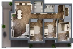 4 pokoje, mieszkanie 94,02 m², piętro 2, oferta nr ONH-B-KLM14-LM14, Osiedle Nowe Horyzonty - etap III, Bydgoszcz, Bartodzieje, ul. Mała 12-14