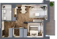 2 pokoje, mieszkanie 41,11 m², piętro 2, oferta nr ONH-B-KLM14-LM20, Osiedle Nowe Horyzonty - etap III, Bydgoszcz, Bartodzieje, ul. Mała 12-14