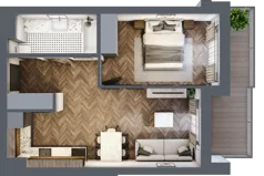 2 pokoje, mieszkanie 41,10 m², piętro 2, oferta nr ONH-B-KLM14-LM21, Osiedle Nowe Horyzonty - etap III, Bydgoszcz, Bartodzieje, ul. Mała 12-14