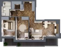 3 pokoje, mieszkanie 65,45 m², piętro 3, oferta nr ONH-B-KLM12-LM18, Osiedle Nowe Horyzonty - etap III, Bydgoszcz, Bartodzieje, ul. Mała 12-14