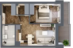 2 pokoje, mieszkanie 41,03 m², piętro 3, oferta nr ONH-B-KLM12-LM19, Osiedle Nowe Horyzonty - etap III, Bydgoszcz, Bartodzieje, ul. Mała 12-14