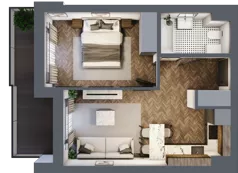 2 pokoje, mieszkanie 35,67 m², piętro 3, oferta nr ONH-B-KLM12-LM22, Osiedle Nowe Horyzonty - etap III, Bydgoszcz, Bartodzieje, ul. Mała 12-14