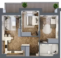 3 pokoje, mieszkanie 54,94 m², piętro 3, oferta nr ONH-B-KLM12-LM24, Osiedle Nowe Horyzonty - etap III, Bydgoszcz, Bartodzieje, ul. Mała 12-14
