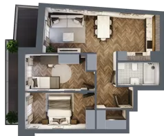 3 pokoje, mieszkanie 54,39 m², piętro 3, oferta nr ONH-B-KLM12-LM25, Osiedle Nowe Horyzonty - etap III, Bydgoszcz, Bartodzieje, ul. Mała 12-14