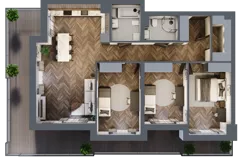 4 pokoje, mieszkanie 93,99 m², piętro 3, oferta nr ONH-B-KLM14-LM23, Osiedle Nowe Horyzonty - etap III, Bydgoszcz, Bartodzieje, ul. Mała 12-14