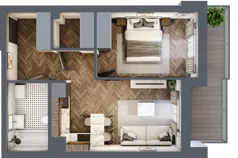 2 pokoje, mieszkanie 41,03 m², piętro 4, oferta nr ONH-B-KLM12-LM30, Osiedle Nowe Horyzonty - etap III, Bydgoszcz, Bartodzieje, ul. Mała 12-14