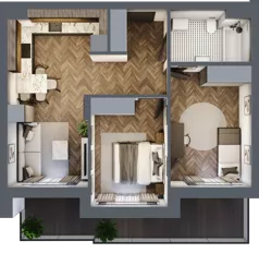 3 pokoje, mieszkanie 54,71 m², piętro 4, oferta nr ONH-B-KLM12-LM38, Osiedle Nowe Horyzonty - etap III, Bydgoszcz, Bartodzieje, ul. Mała 12-14