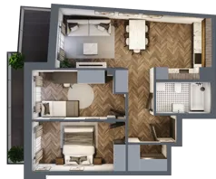 3 pokoje, mieszkanie 56,43 m², piętro 5, oferta nr ONH-B-KLM12-LM47, Osiedle Nowe Horyzonty - etap III, Bydgoszcz, Bartodzieje, ul. Mała 12-14