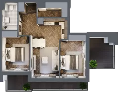 3 pokoje, mieszkanie 56,68 m², piętro 7, oferta nr ONH-B-KLM14-LM58, Osiedle Nowe Horyzonty - etap III, Bydgoszcz, Bartodzieje, ul. Mała 12-14