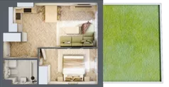 2 pokoje, mieszkanie 35,68 m², parter, oferta nr 4, Osiedle JAR Heweliusza - bud. D, Toruń, Wrzosy, JAR, ul. J. Heweliusza 15, 15A