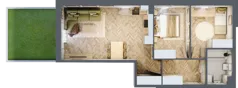 3 pokoje, mieszkanie 54,38 m², parter, oferta nr 37, Osiedle JAR Heweliusza - bud. D, Toruń, Wrzosy, JAR, ul. J. Heweliusza 15, 15A