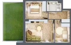 3 pokoje, mieszkanie 48,27 m², parter, oferta nr 33, Osiedle JAR Heweliusza - bud. D, Toruń, Wrzosy, JAR, ul. J. Heweliusza 15, 15A