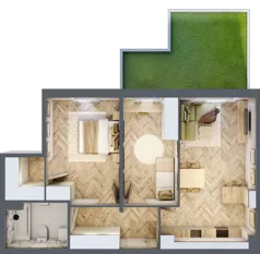 3 pokoje, mieszkanie 64,26 m², parter, oferta nr 30, Osiedle JAR Heweliusza - bud. D, Toruń, Wrzosy, JAR, ul. J. Heweliusza 15, 15A